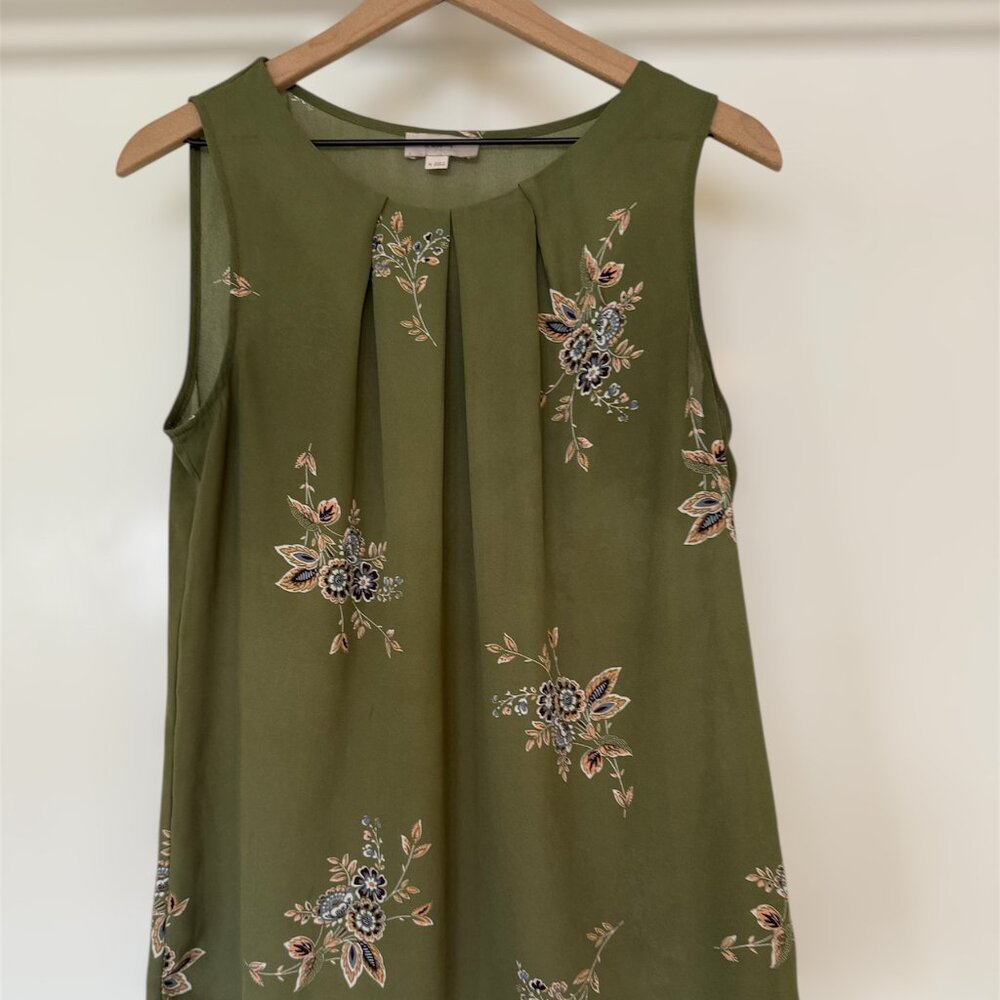 Elegant Olive Green Sleeveless Blouse - LOFT